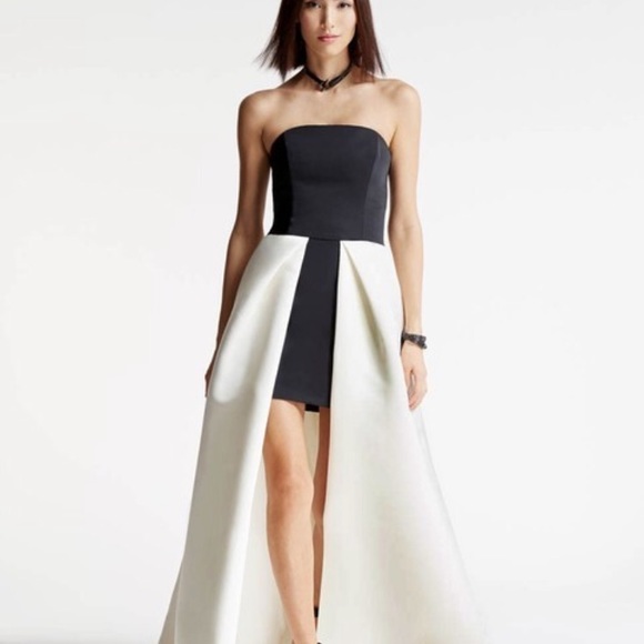 Halston Heritage High Low Black and White Gown - Picture 2 of 2